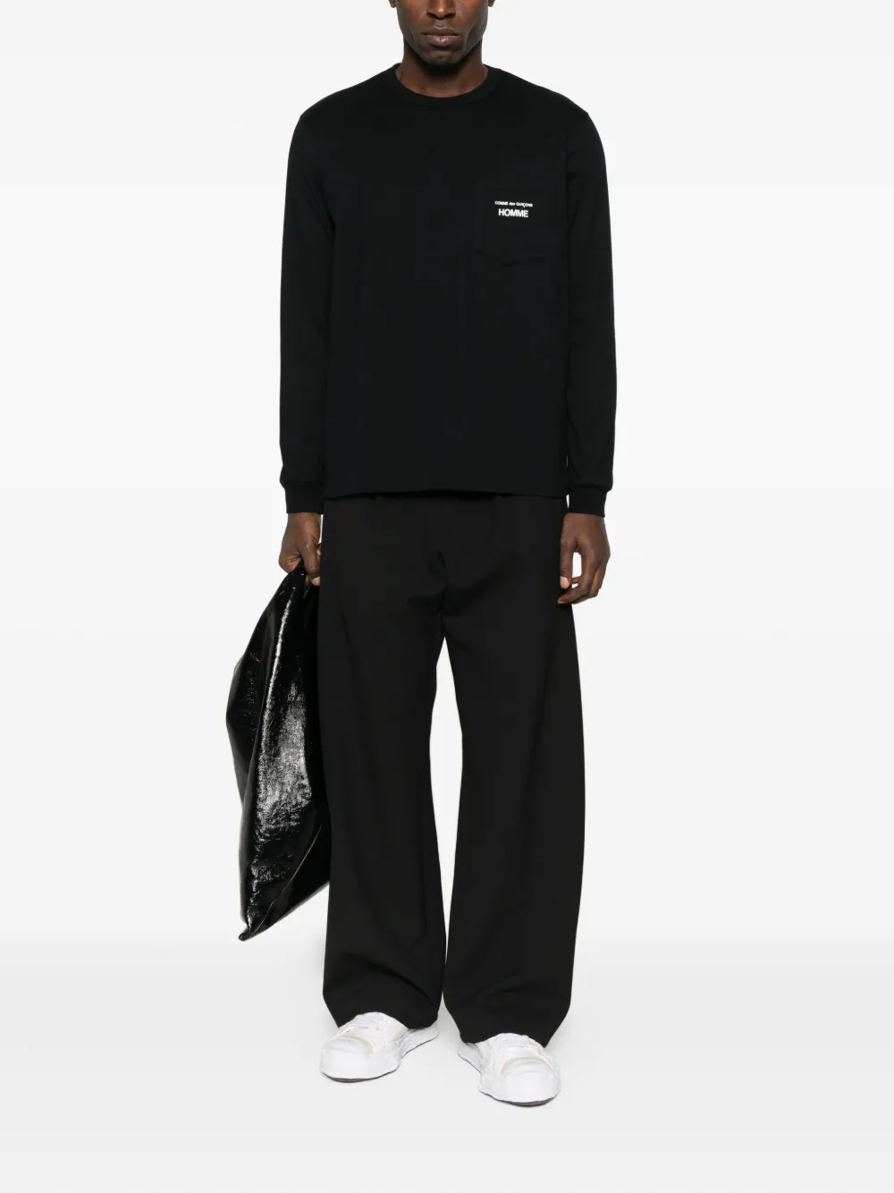 Comme des Garçons Homme pocket-detail long-sleeve T-shirt - Zwart