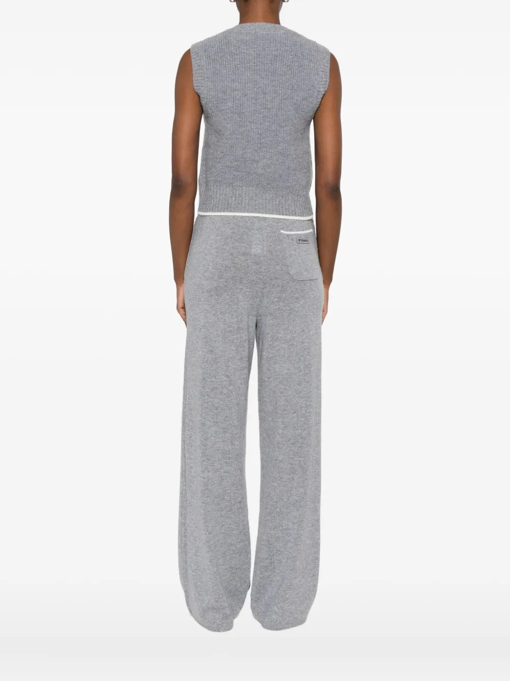 Pinko Sleeveless Grey Knit Sweater Vest In Gray