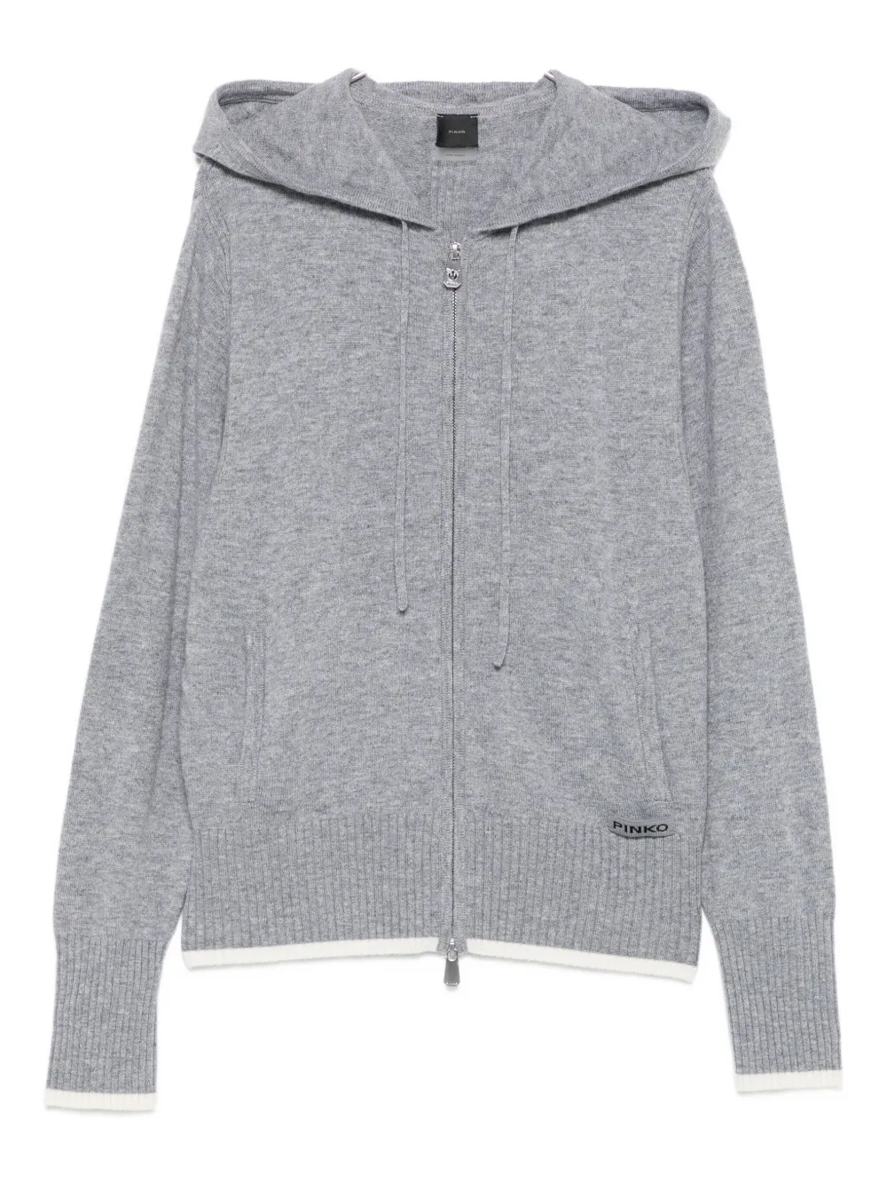 Pinko Hooded Zip-up Cardigan In Gold