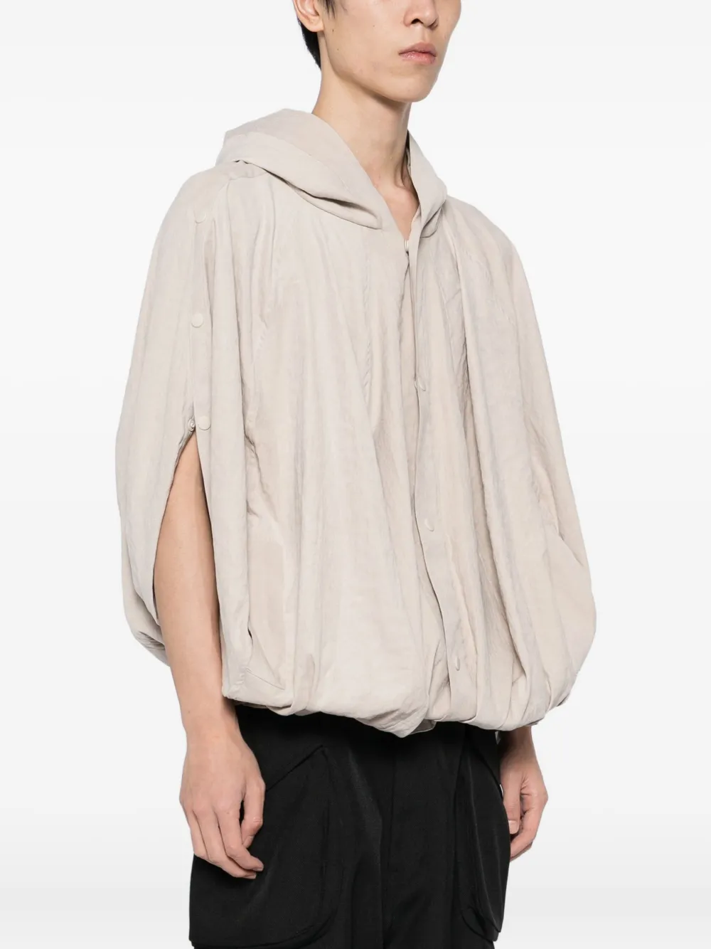 Jiyongkim Hooded Balloon Jacket In Neutral