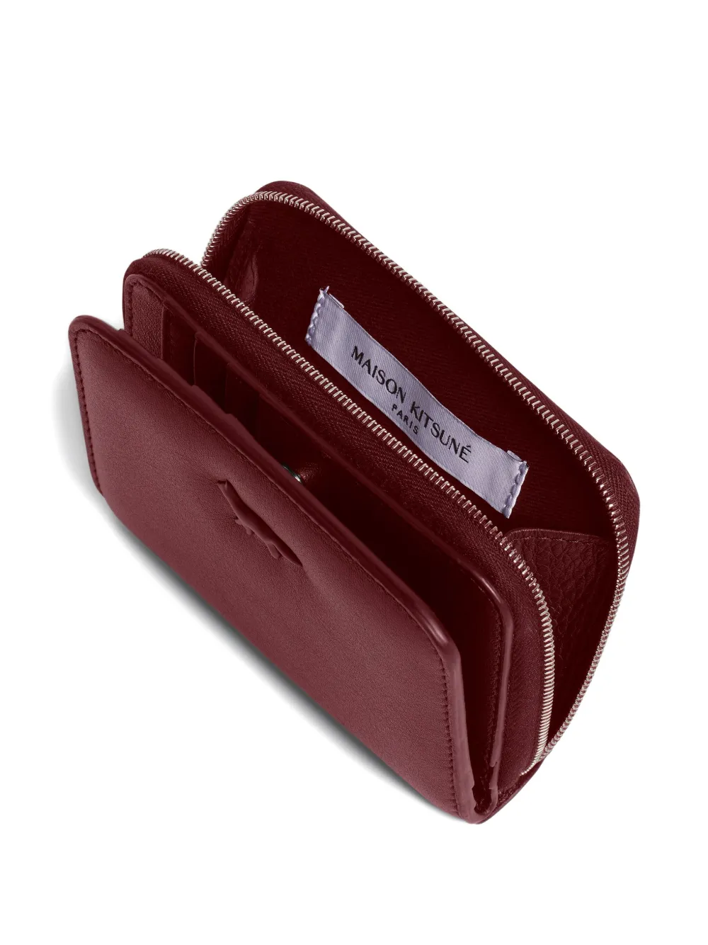 Maison Kitsuné Portemonnee met rits en vossenkop Rood