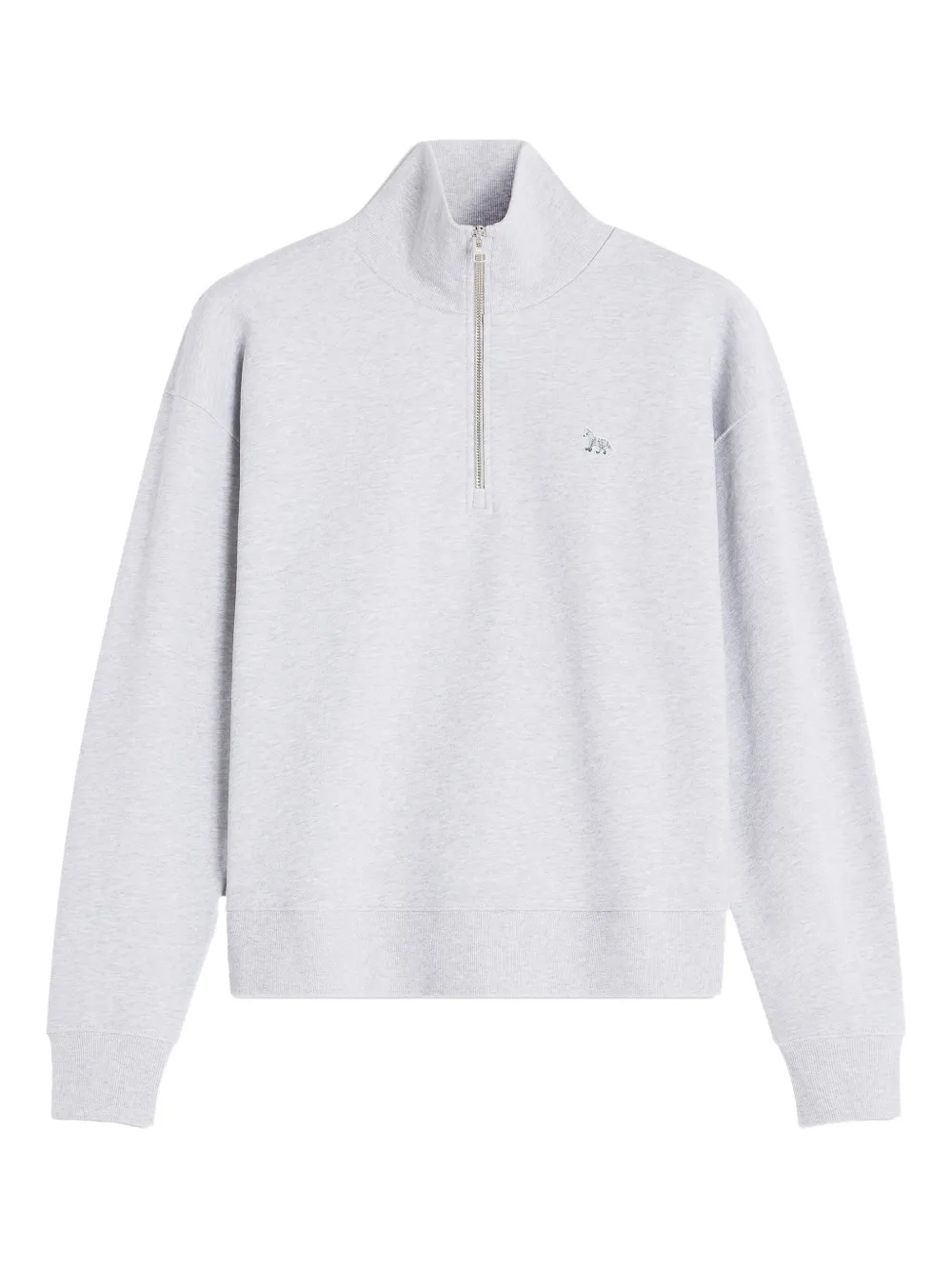 Maison Kitsuné half-zip embroidered sweatshirt | Grey | Image 1