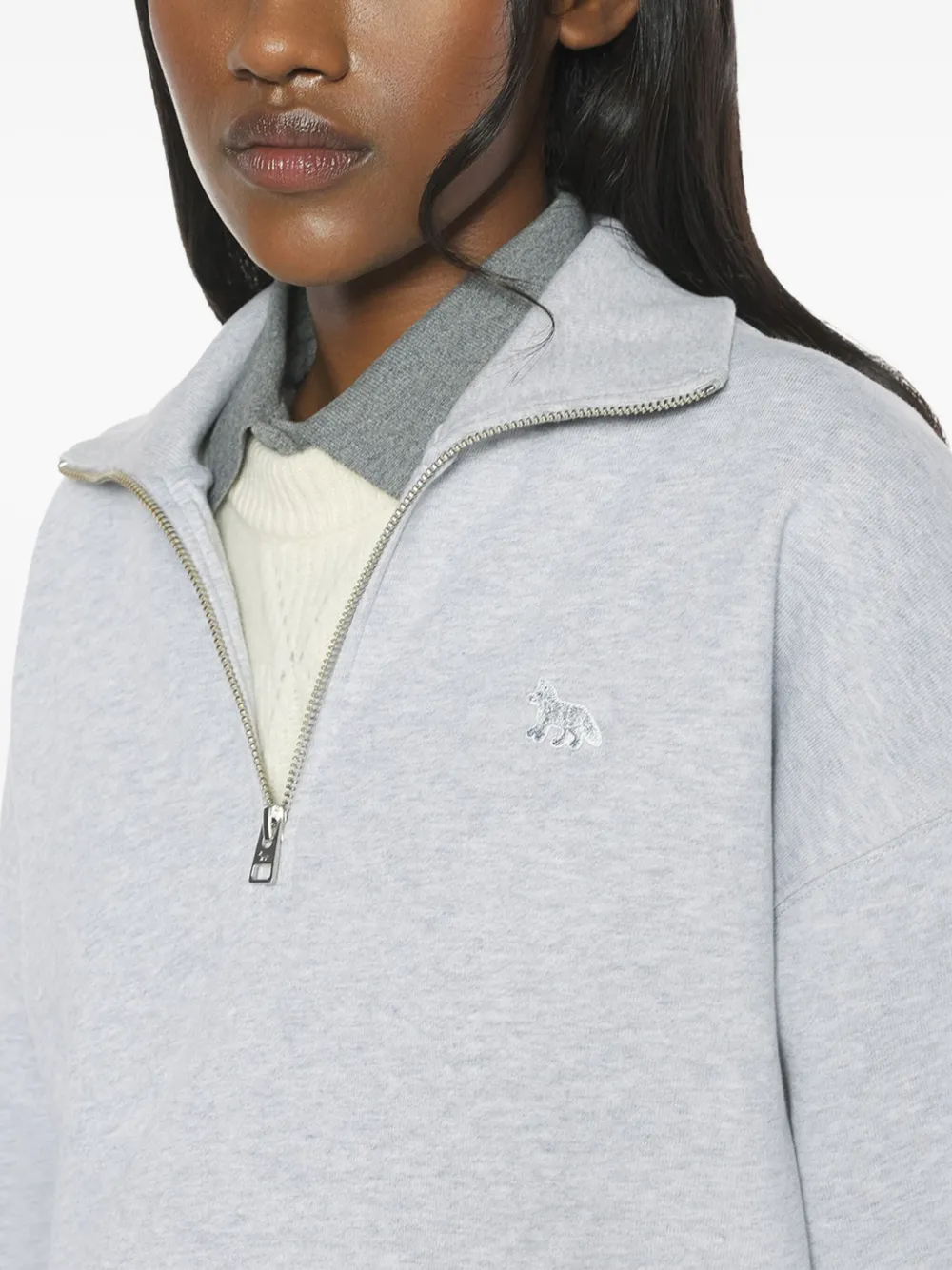 Maison Kitsuné Sweater met borduurwerk Grijs