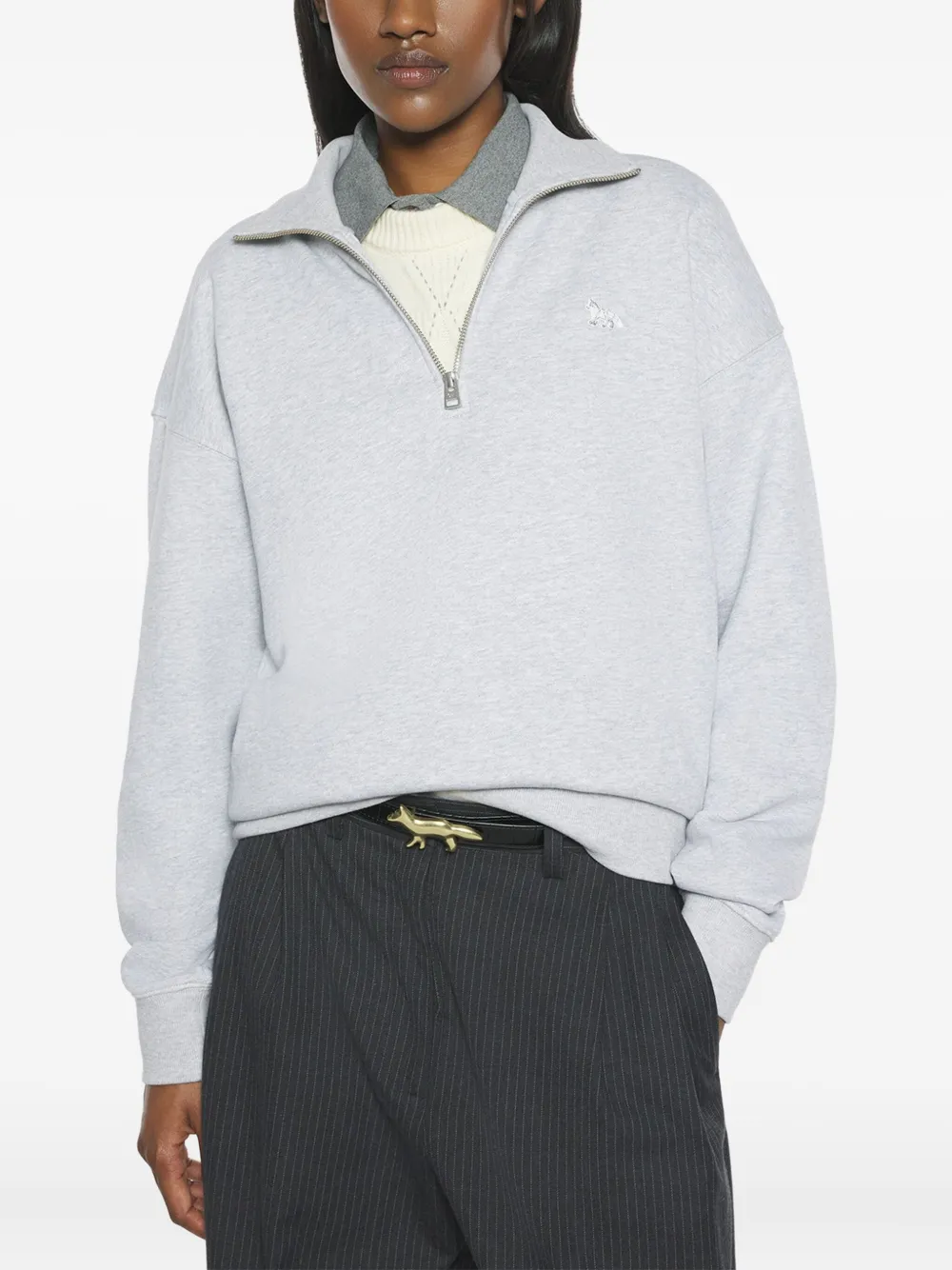 Maison Kitsuné Sweater met borduurwerk Grijs