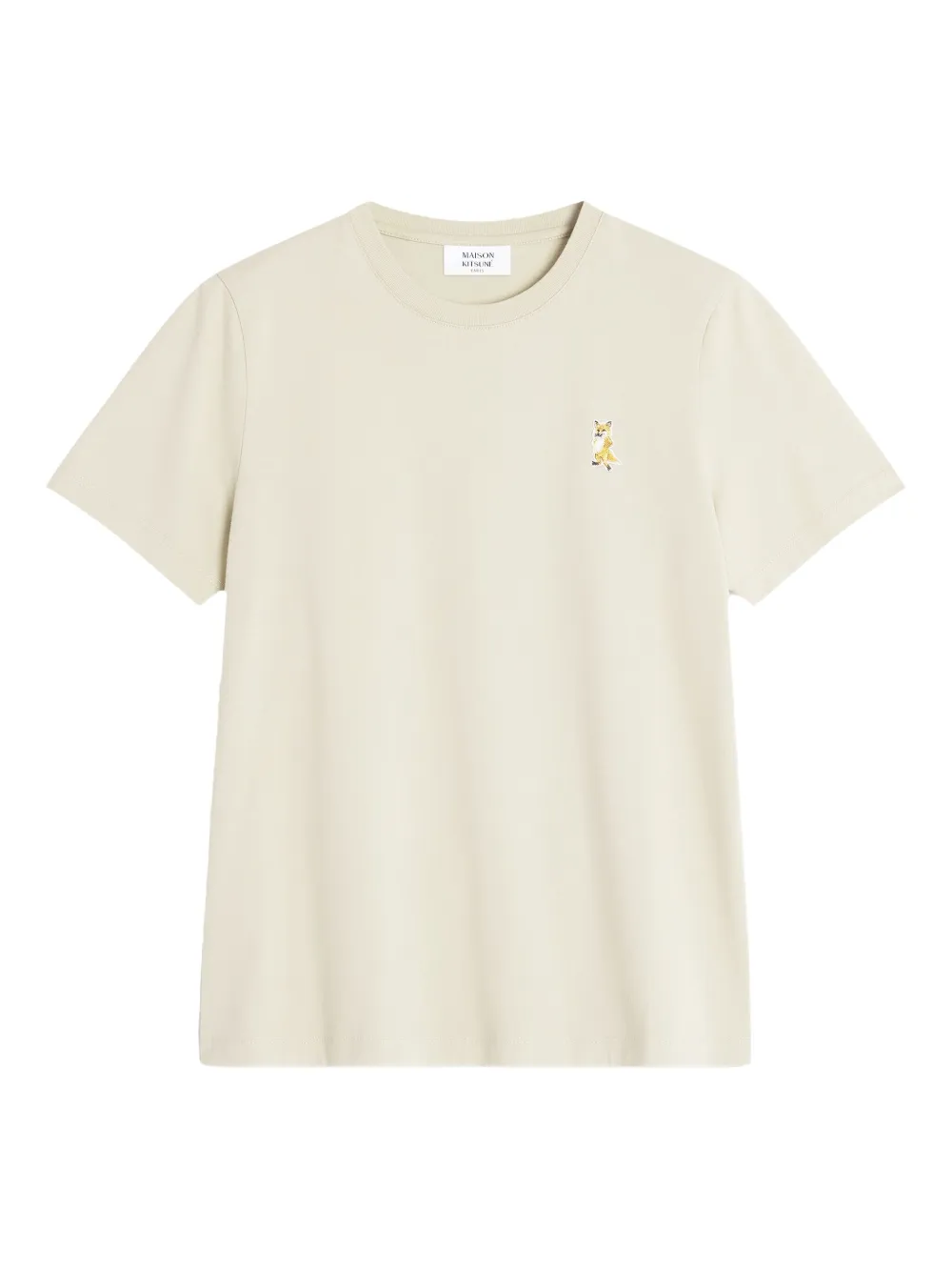 Maison Kitsuné fox-embroidered cotton T-shirt | Neutrals | Image 1