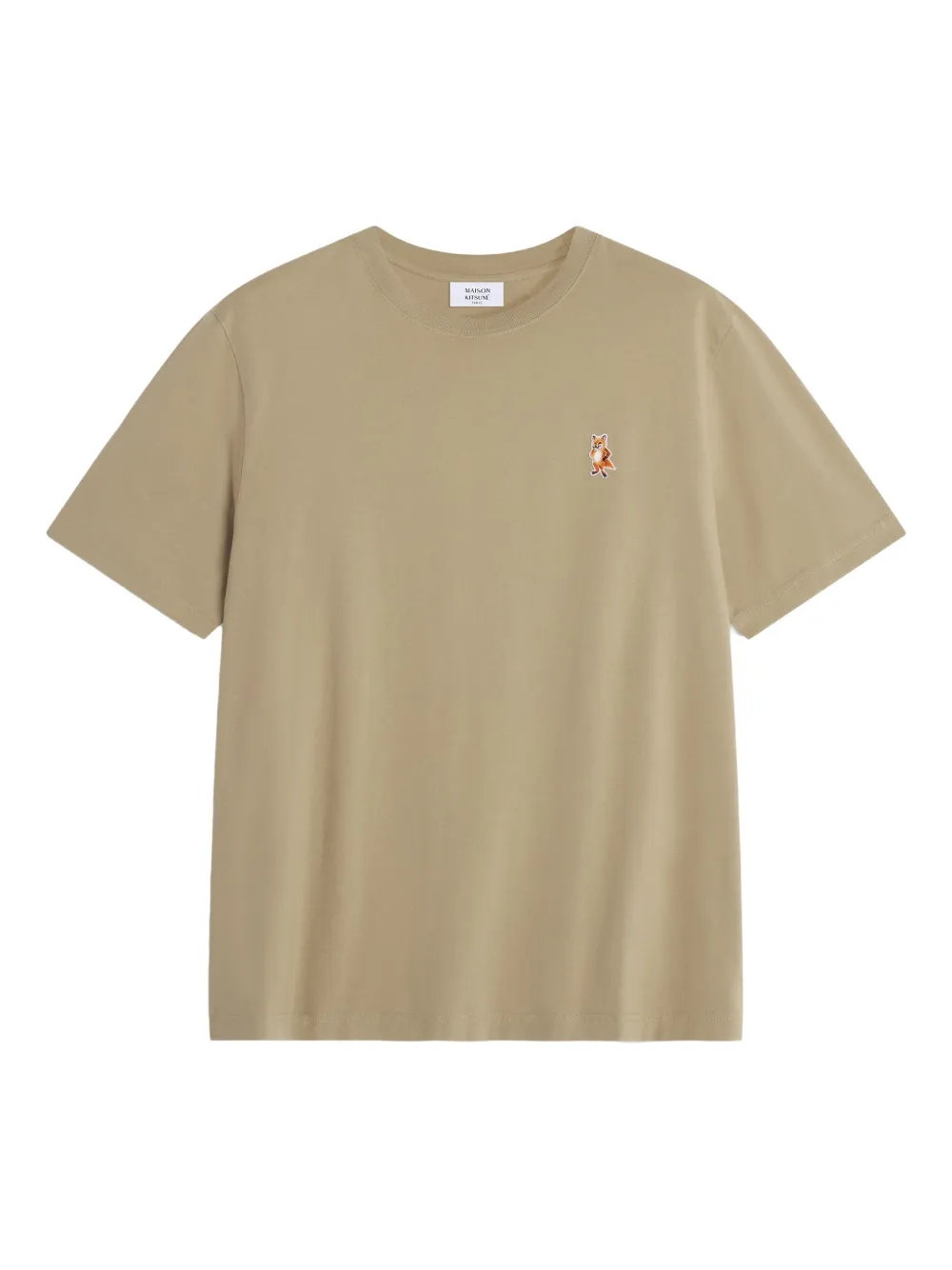 Maison Kitsuné fox-embroidered cotton T-shirt | Neutrals | Image 1