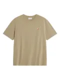 Maison Kitsuné fox-embroidered cotton T-shirt - Neutrals