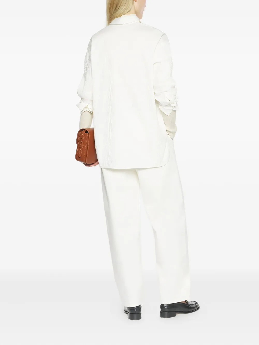 Maison Kitsuné Katoenen blouse met tonale streep Wit