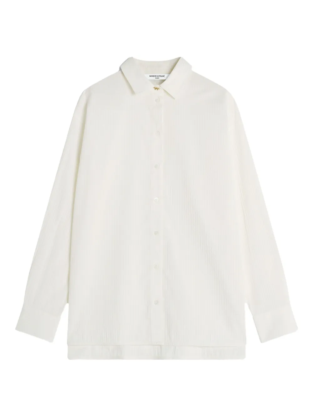 Maison Kitsuné tonal-striped cotton shirt | White | Image 1