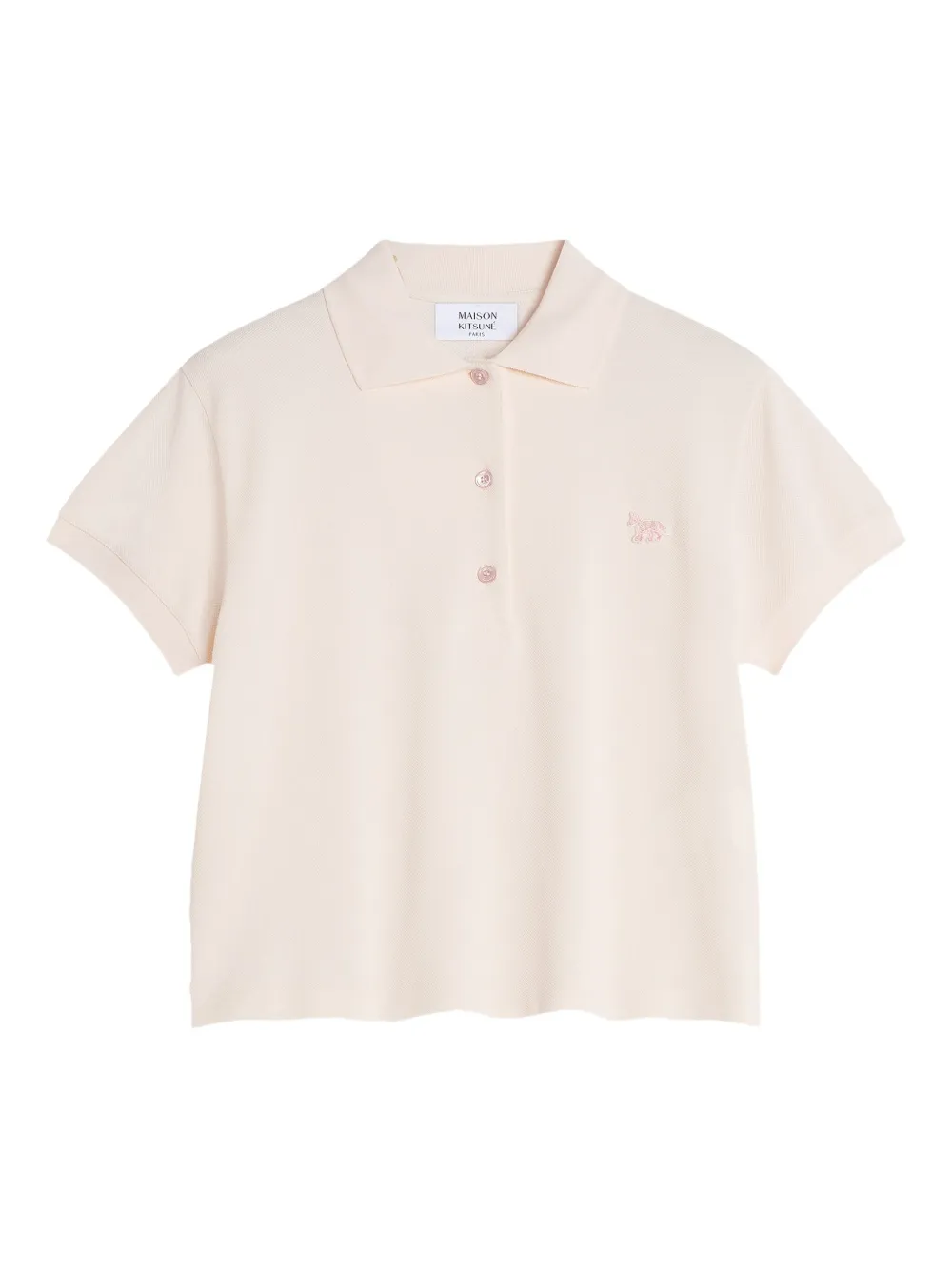 Maison Kitsuné embroidered fox cotton polo shirt | White | Image 1