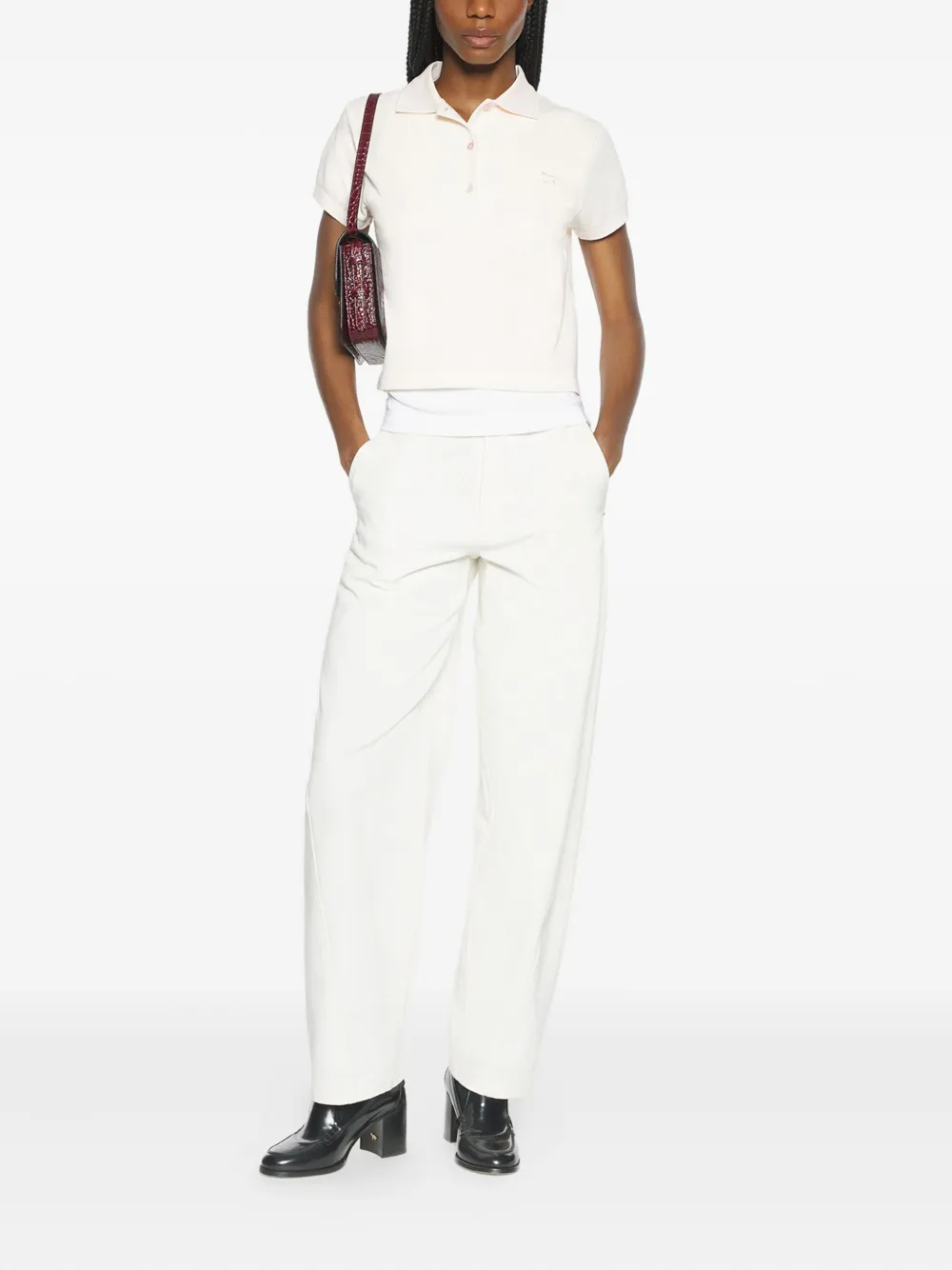 Maison Kitsuné Katoenen poloshirt met geborduurde vos - Wit