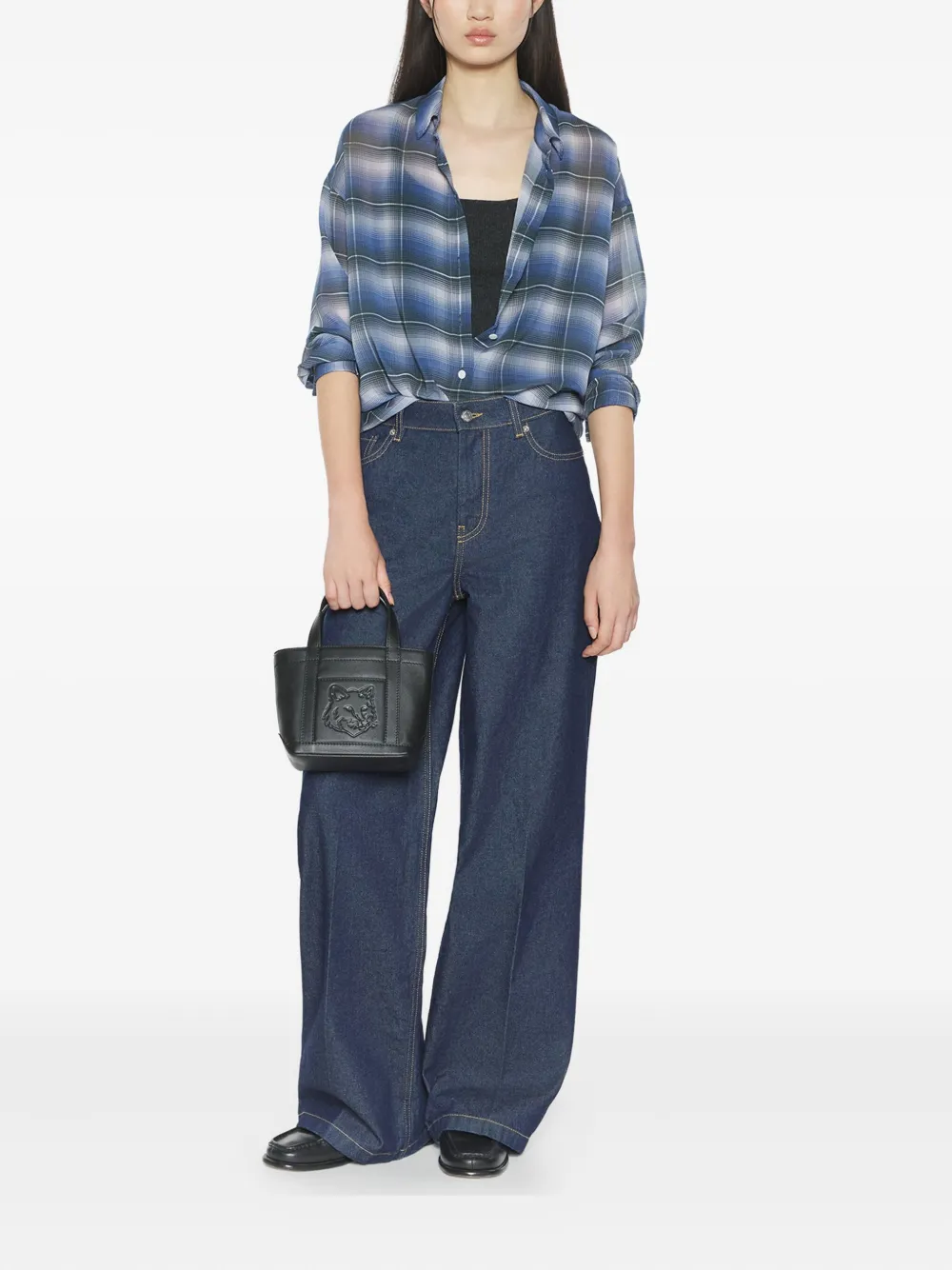 Maison Kitsuné Jeans met wijde pijpen - Blauw
