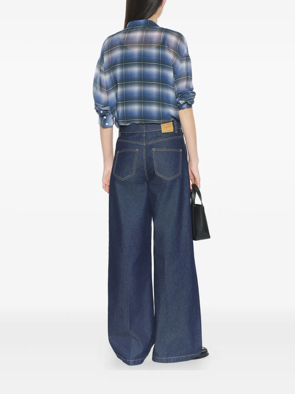 Maison Kitsuné Jeans met wijde pijpen Blauw