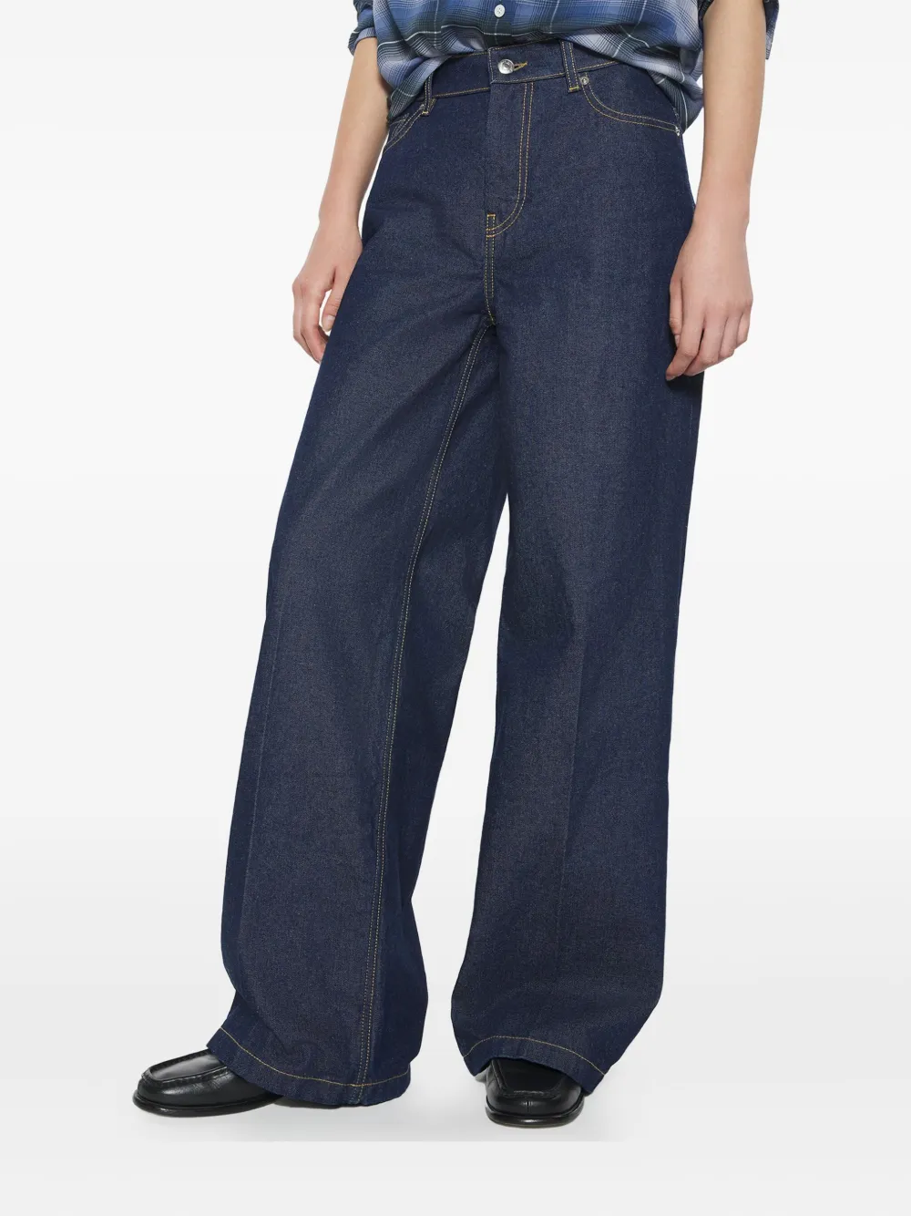 Maison Kitsuné Jeans met wijde pijpen Blauw