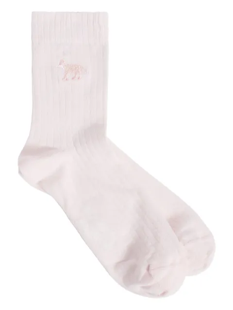 Maison Kitsuné fox-embroidered ribbed socks