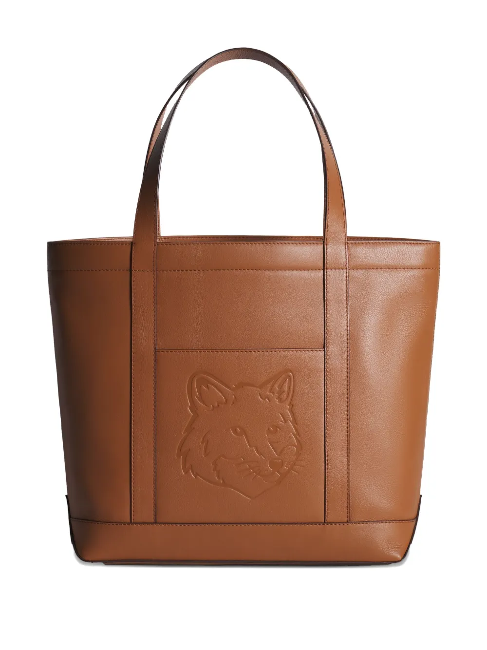Maison Kitsuné medium Fox Head embossed-leather tote bag | Brown | Image 1