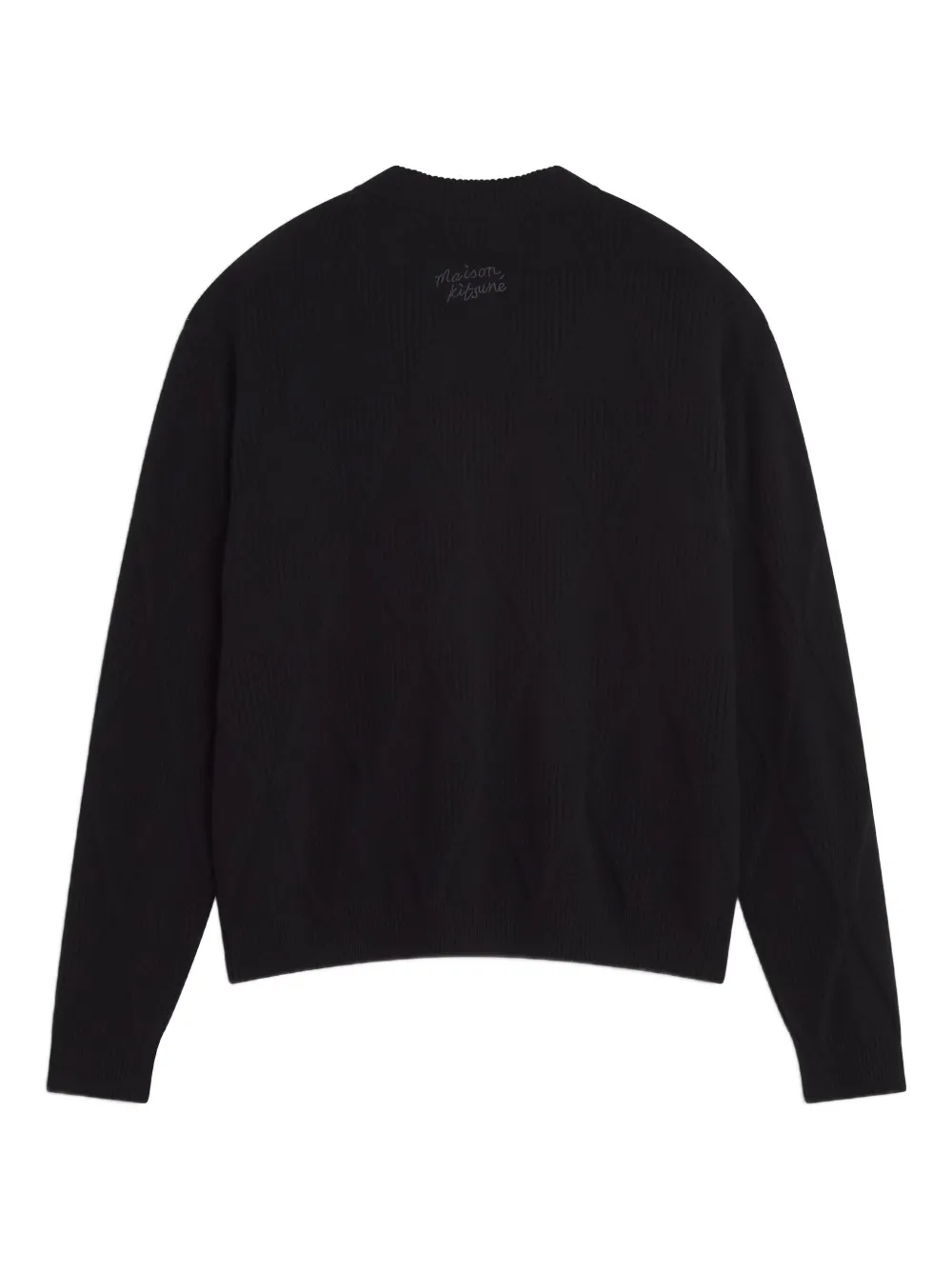 Maison Kitsuné Wollen vest met lange mouwen Zwart