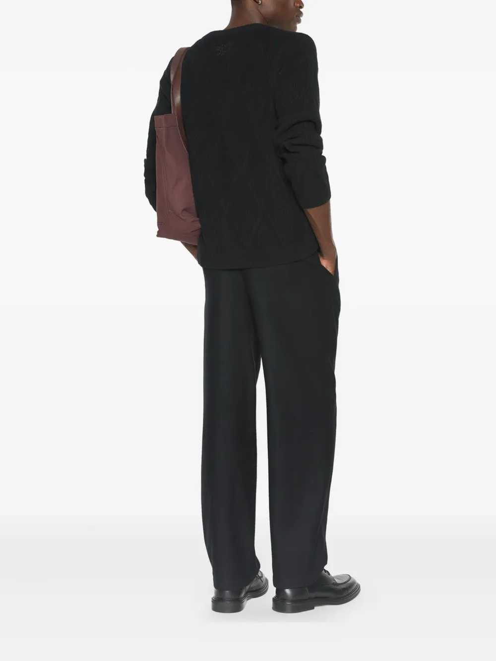 Maison Kitsuné Wollen vest met lange mouwen Zwart