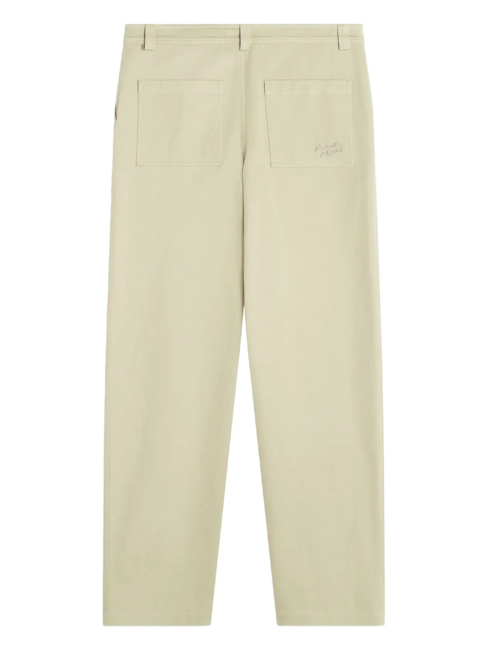 Maison Kitsuné Broek met geborduurde zak Beige
