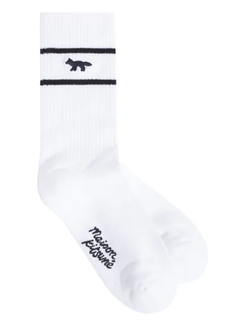 Maison Kitsuné fox-embroidered striped socks
