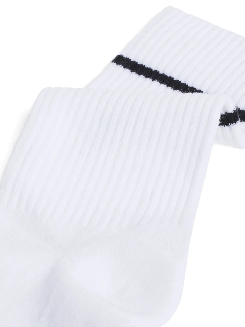 Maison Kitsuné Fox-embroidered Striped Socks In White