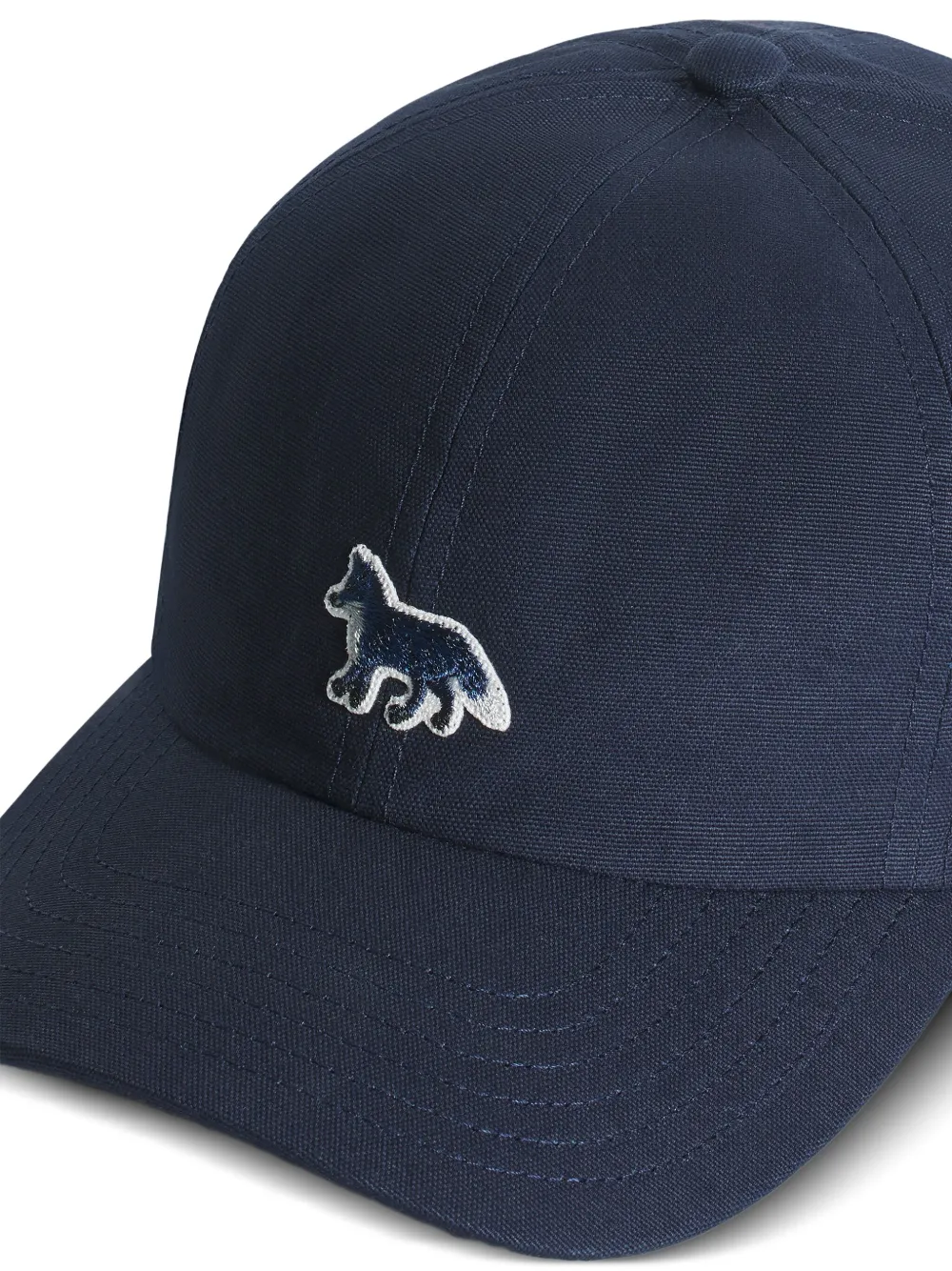 Maison Kitsuné Honkbalpet met geborduurde vos Blauw