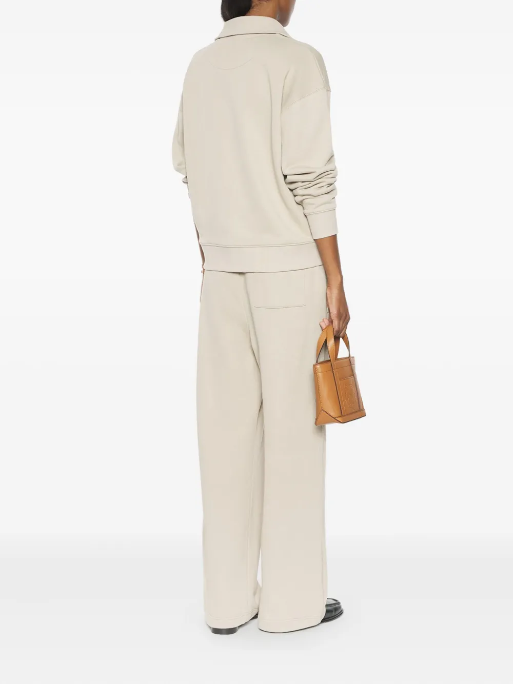 Maison Kitsuné Profile Fox-embroidered Half-zip Sweatshirt In Neutral