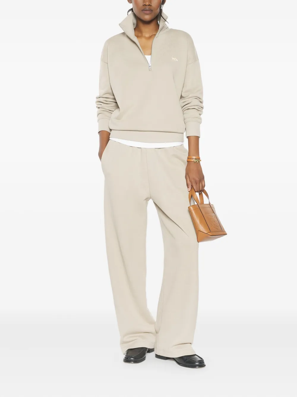 Maison Kitsuné Profile Fox-embroidered half-zip sweatshirt | Sweaters | Image 2