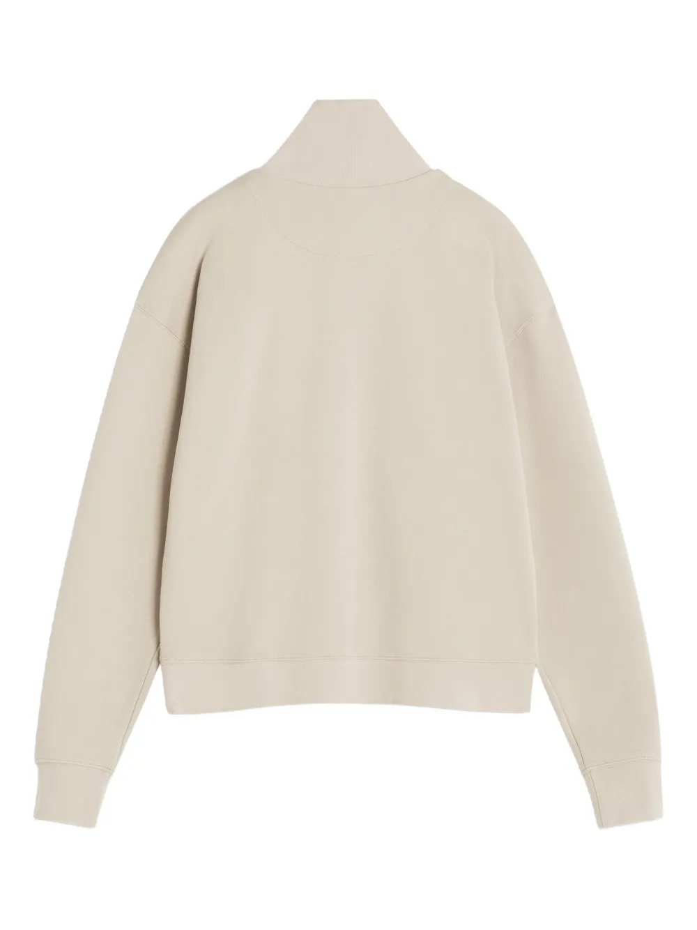 Maison Kitsuné Profile Fox-embroidered Half-zip Sweatshirt In Neutral