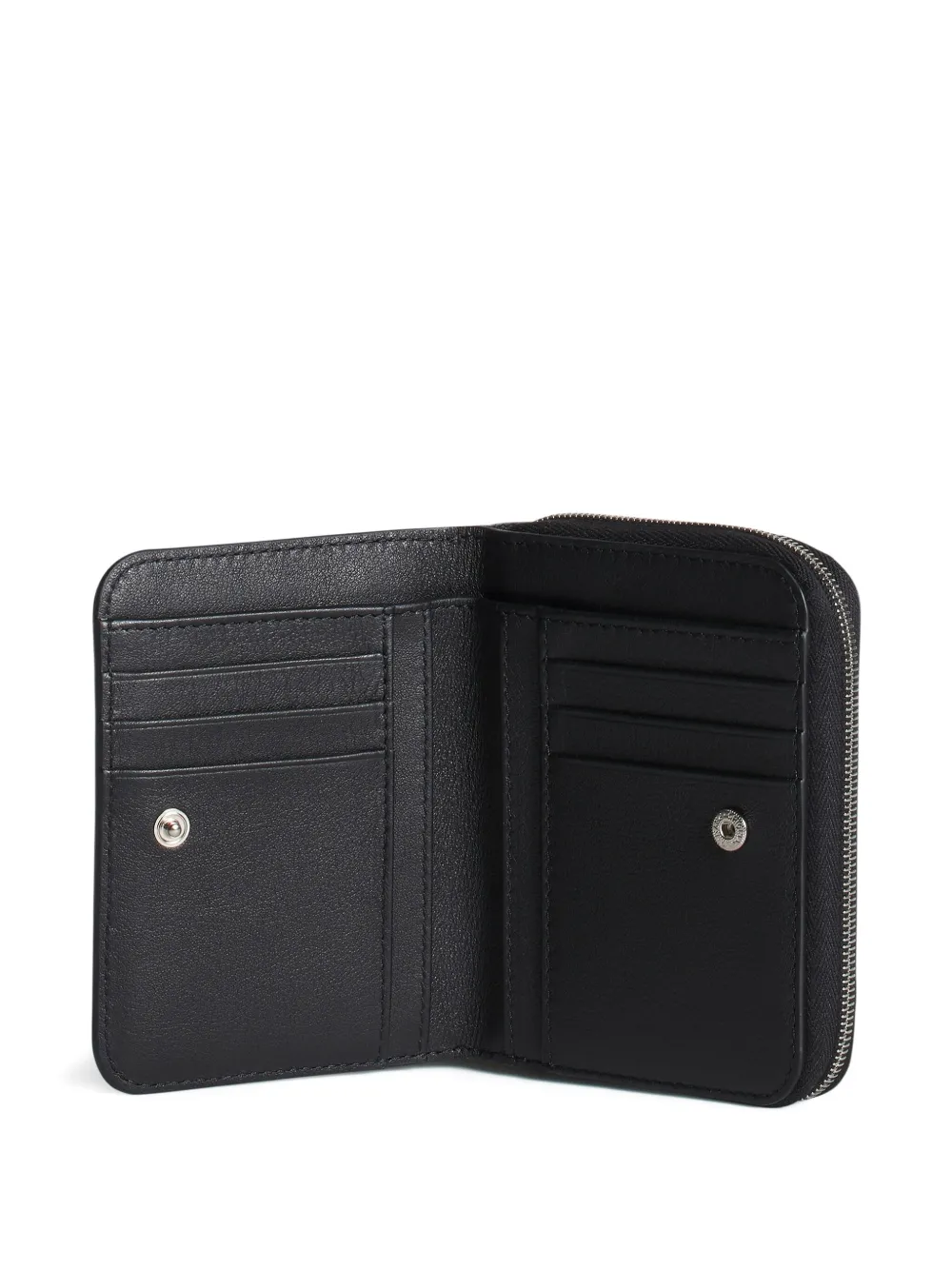 Maison Kitsuné Fox-head Zip-around Wallet In Black