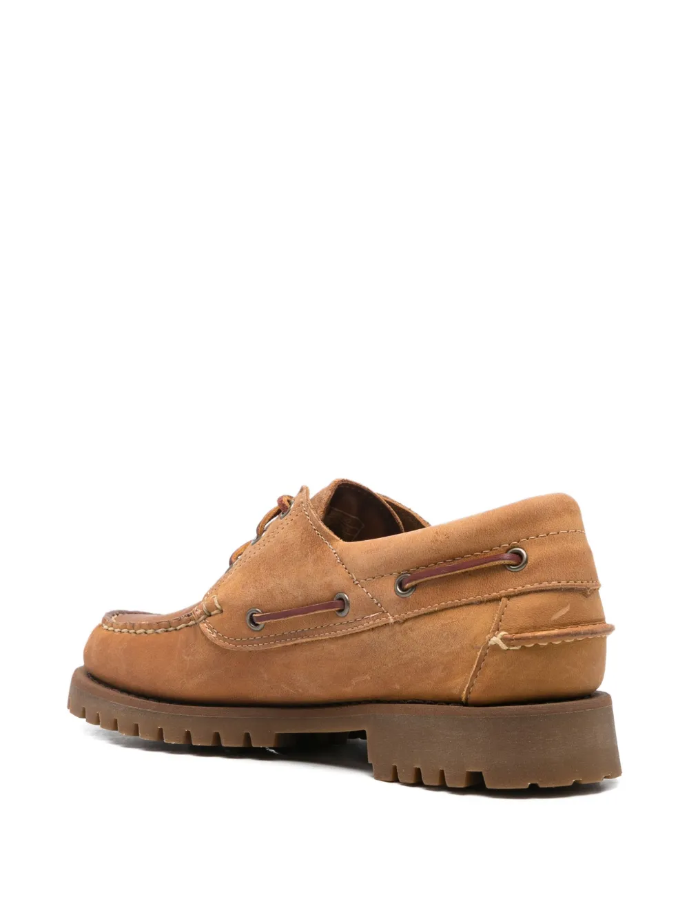 Sebago leather lace-up boat shoe Brown