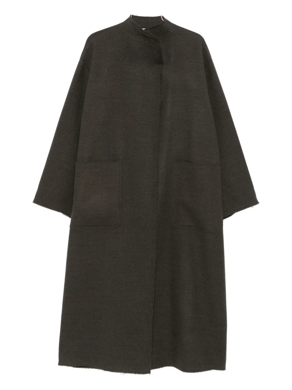 Dušan Pocket Raw-edge Coat In Gray