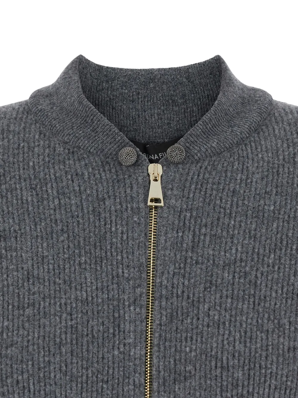 Fabiana Filippi Casual Jacket With Elastic Hem And Side Pockets In Gray