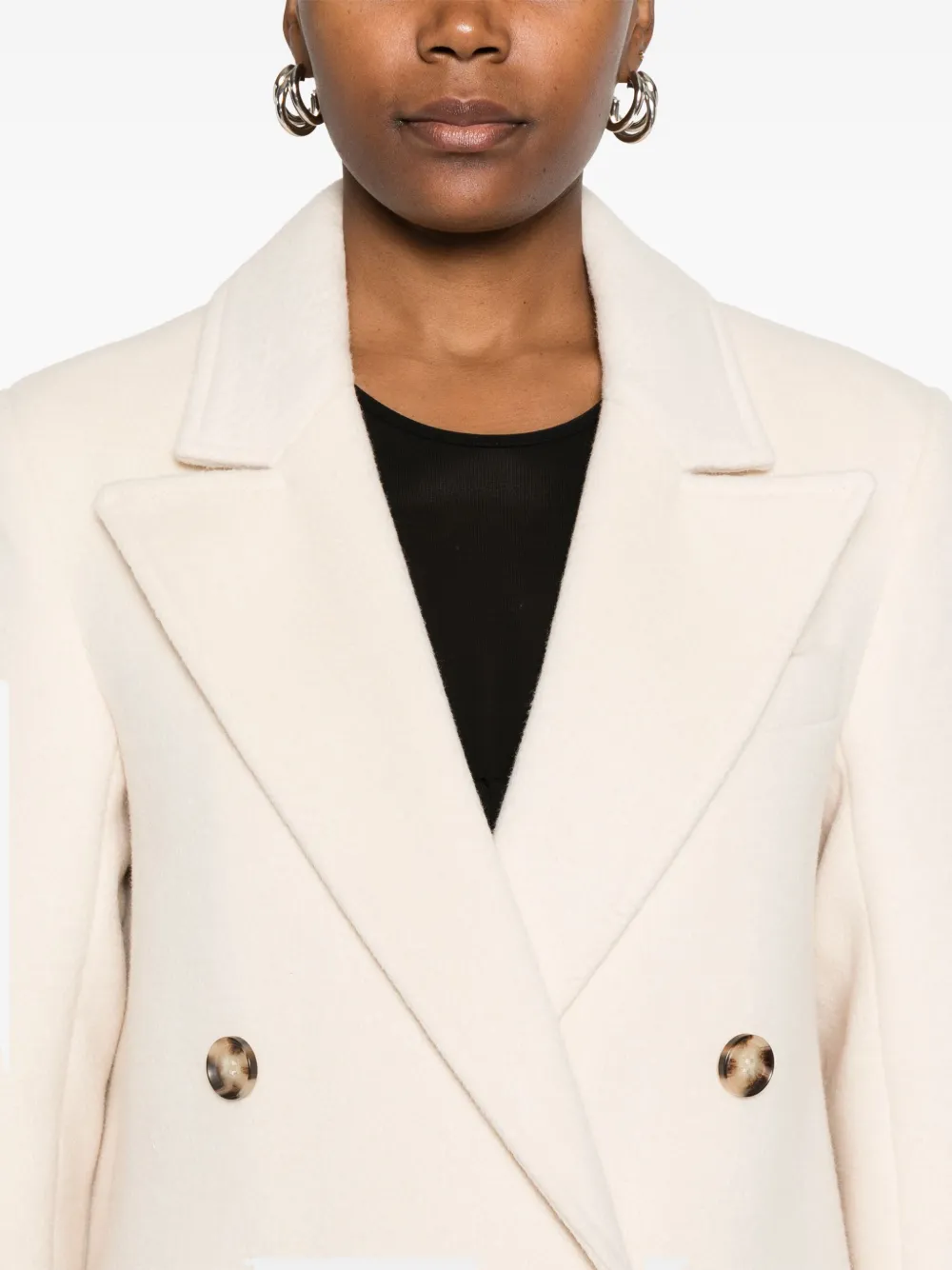 Twinset Double-breasted Coat In Animal Print