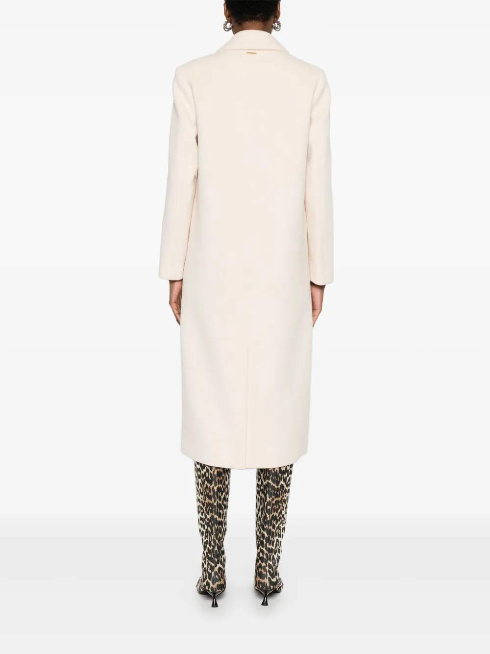 Twinset Double-breasted Coat In Animal Print