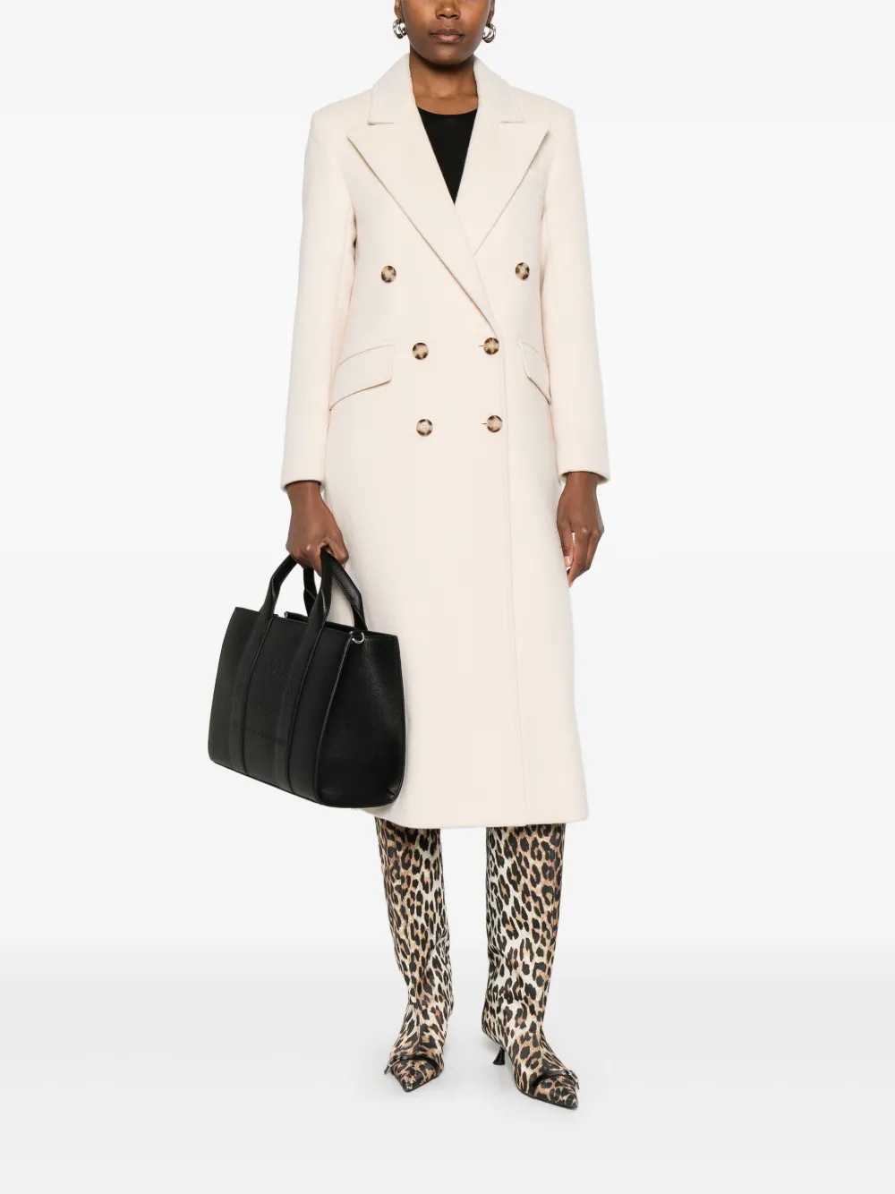 Twinset Double-breasted Coat In Animal Print