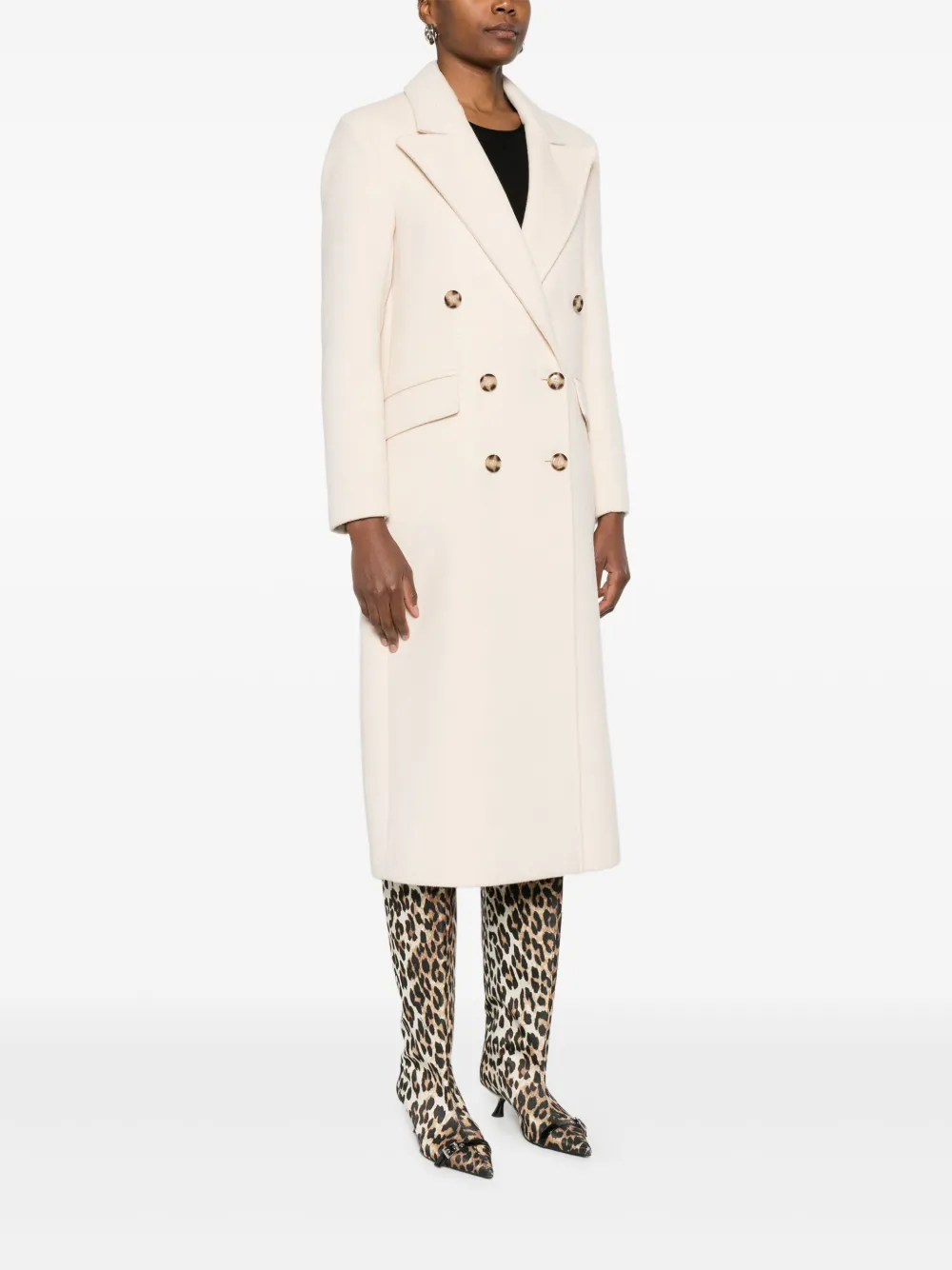 TWINSET Jas met dubbele rij knopen Beige