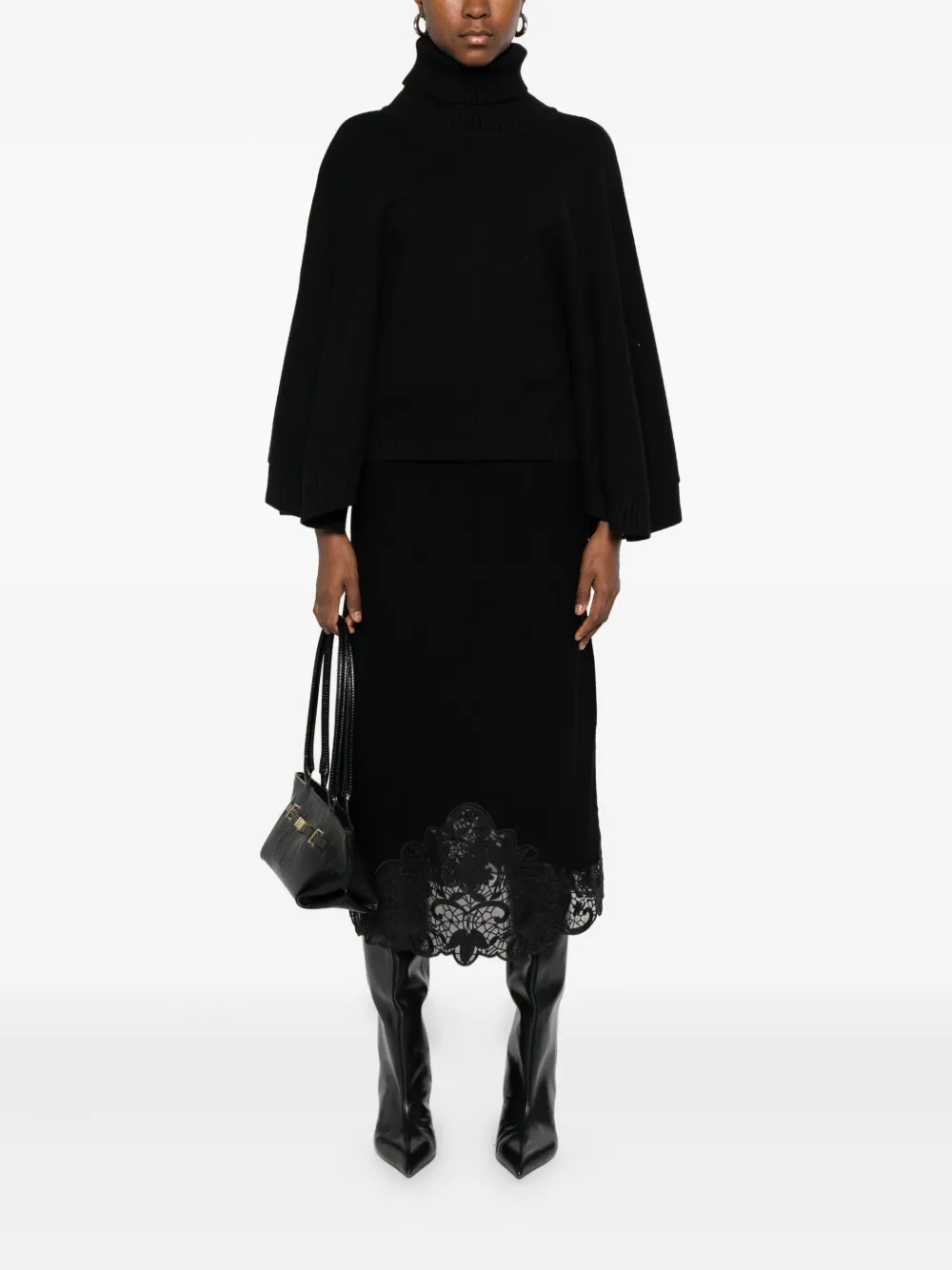 Twinset Roll-neck Sweater In Black