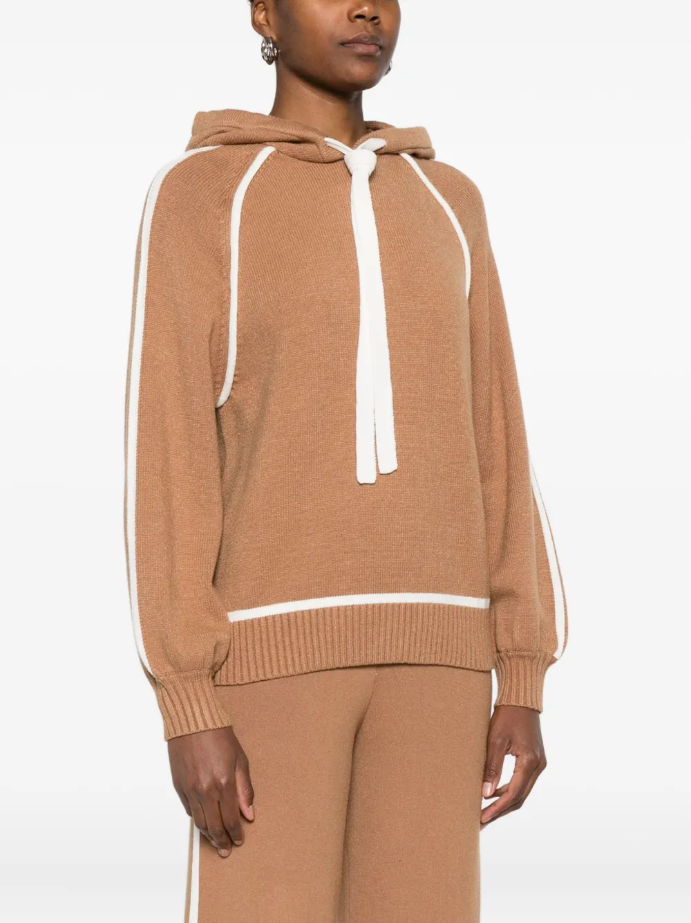 Twinset Contrast-trim Sweater In Brown