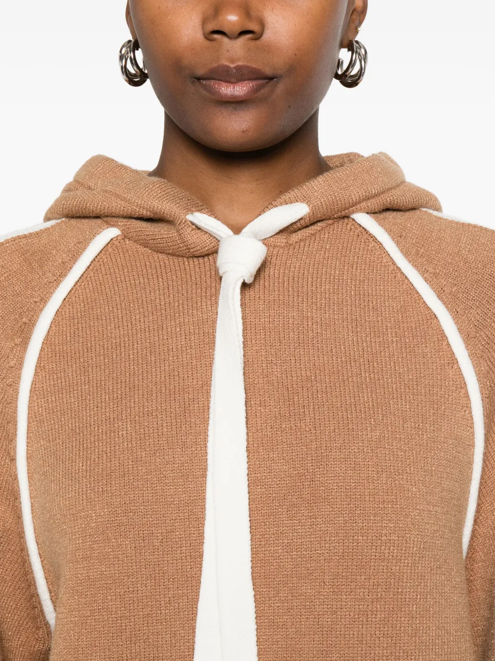Twinset Contrast-trim Sweater In Brown