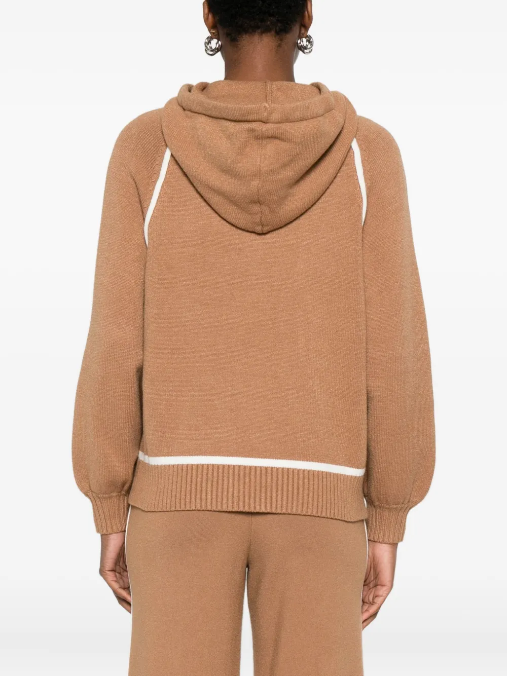 Twinset Contrast-trim Sweater In Brown