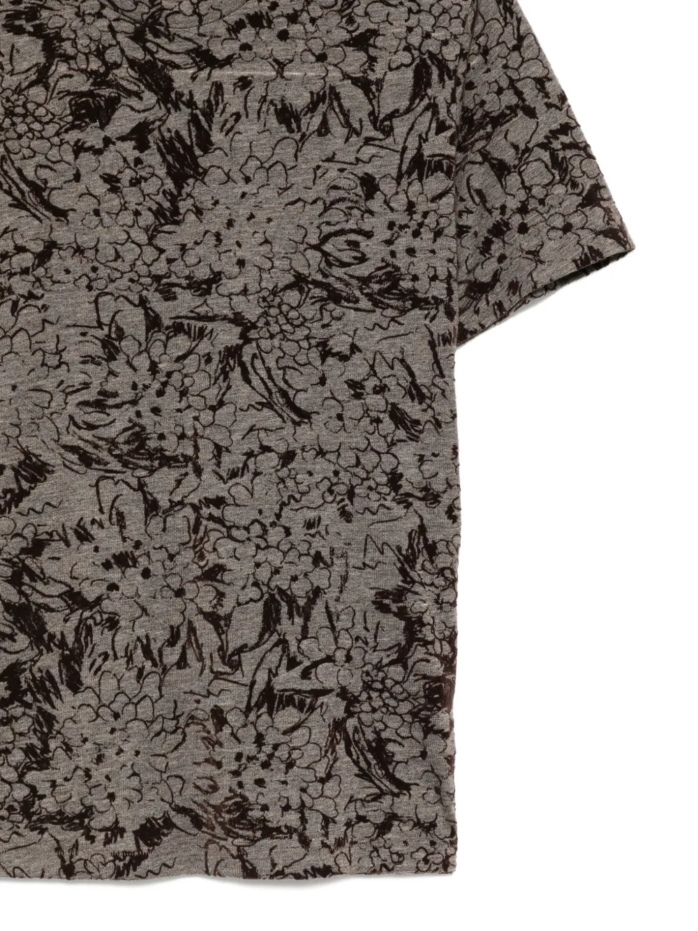 Jnby Floral-print T-shirt In Gray