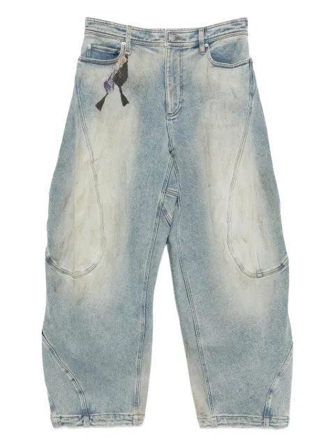 CROQUIS drawstring tapered jeans