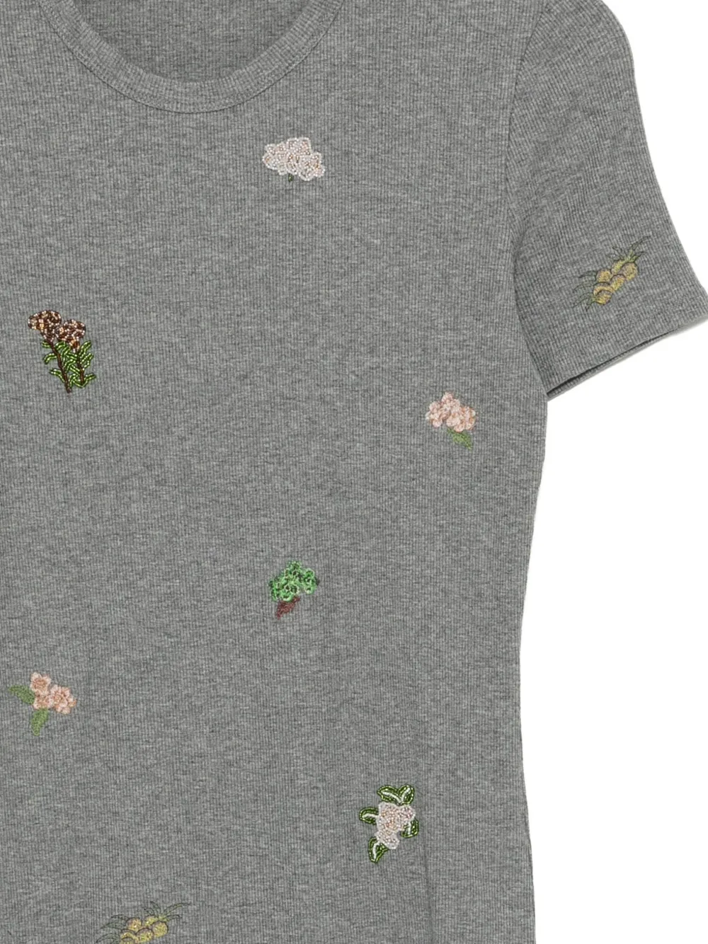 Jnby Graphic-embroidered T-shirt In Gray