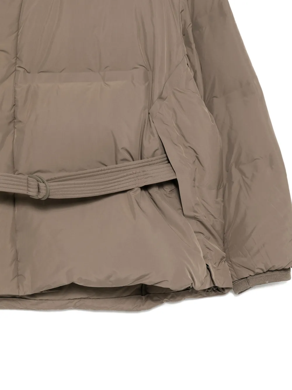 Croquis Down Belted Jacket In Brown
