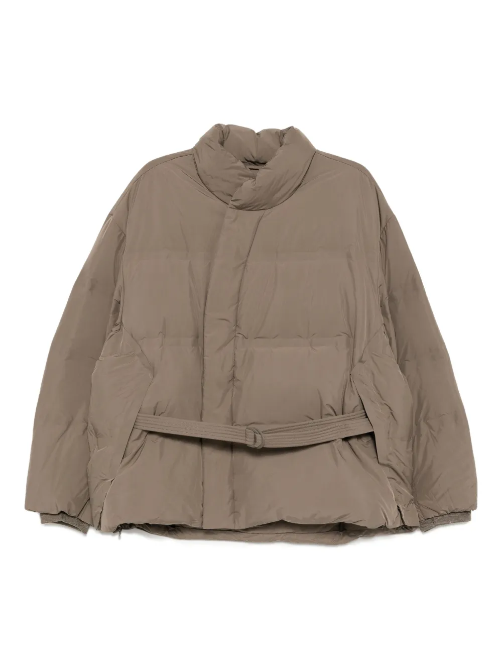 Croquis Down Belted Jacket In Brown