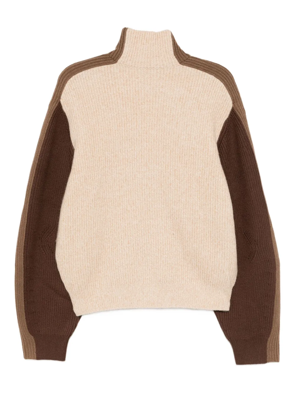Croquis Wool Spliced Cardigan In Neutral