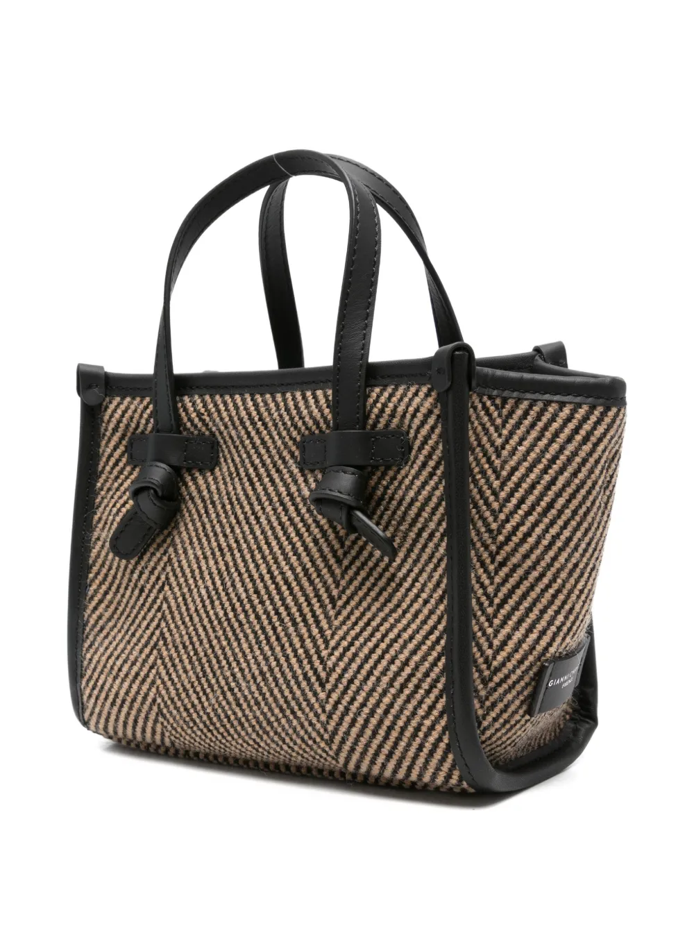 Gianni Chiarini Leather Tote Bag In Black