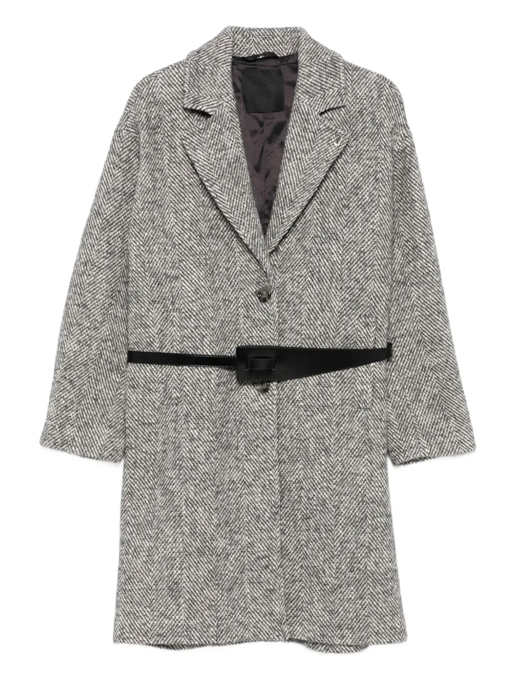 LIU JO herringbone-pattern belted coat | Grey | Image 1