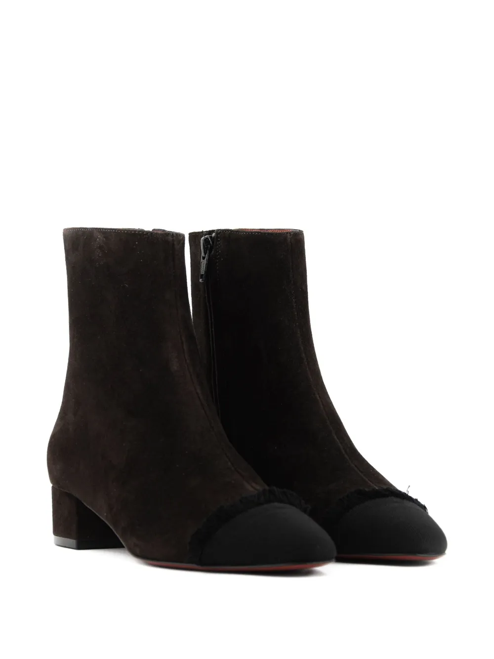 Paul Warmer 60mm Bootie fringed toe-cap boots Brown